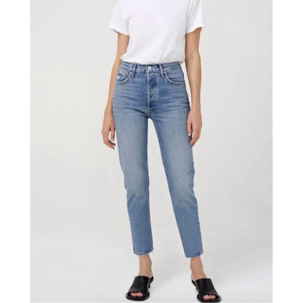NWT Agolde Riley Crop High Rise Straight Jeans in Endless Size 25